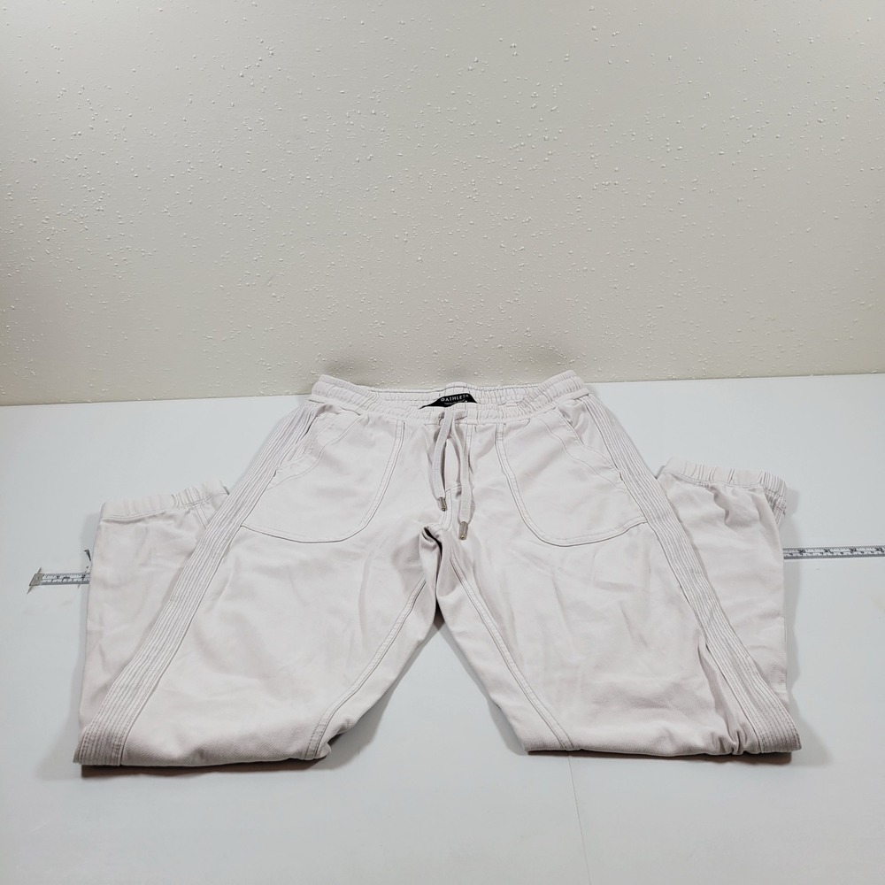 Athleta Farallon Jogger Women Size 4 Beige Excellent Ribbed Organic Cotton Blend